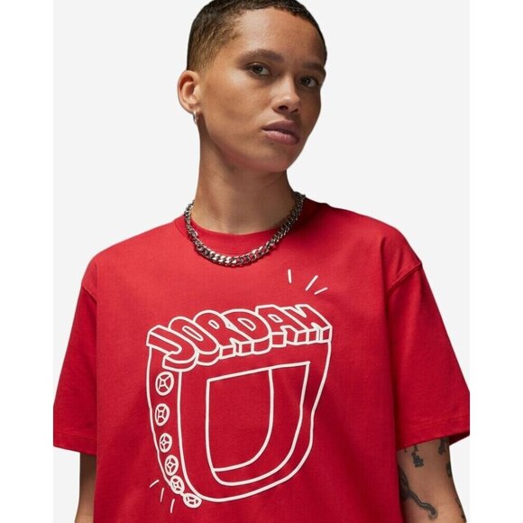 Nike Women's Air Jordan Flight Graphic Tee Red DQ4593-612 Size Meduim NWT - Picture 2 of 8